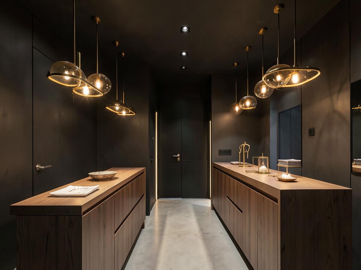 Espaço comercial remodelado com ambiente sóbrio e contemporâneo